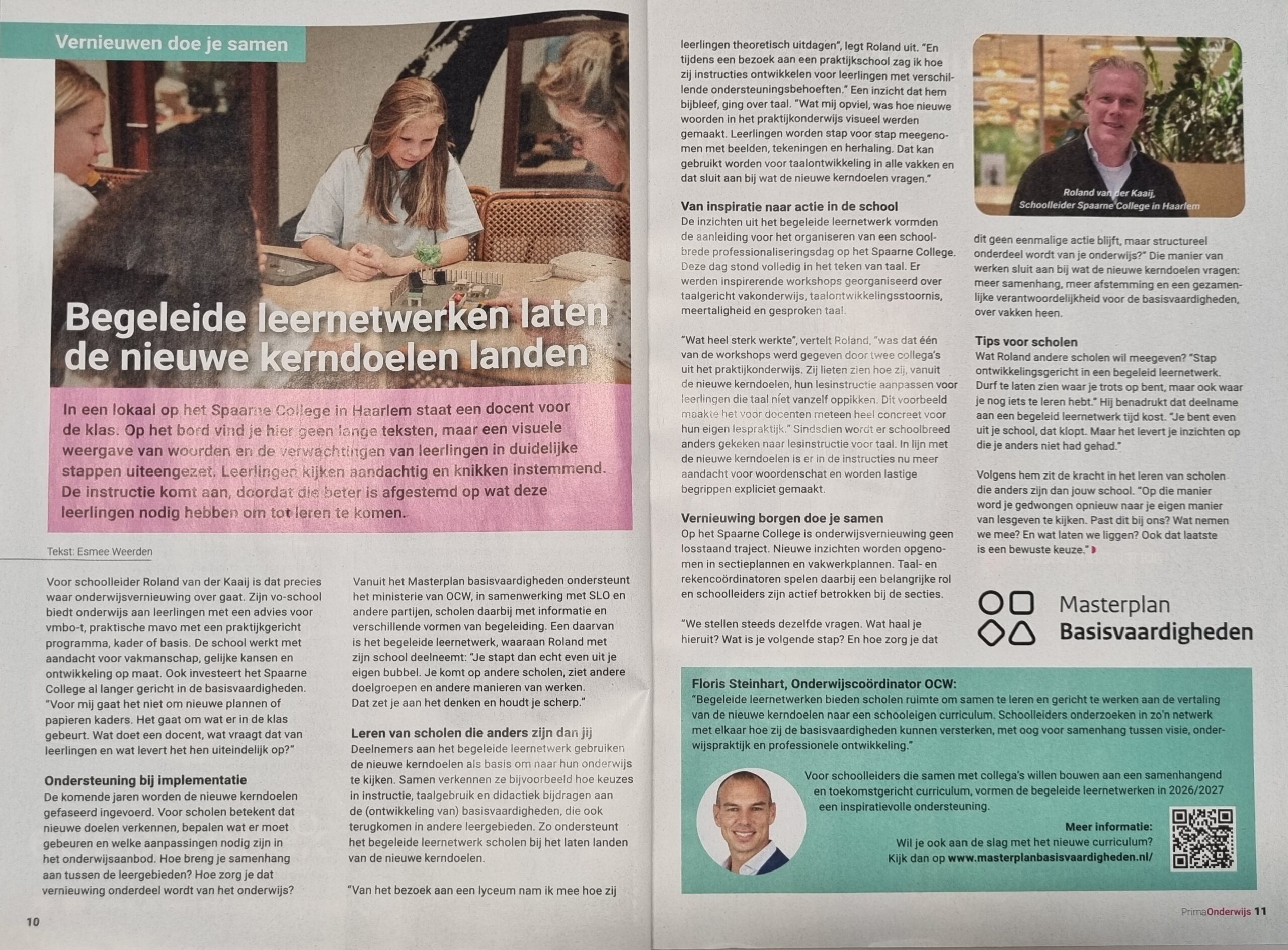 Interview onderwijsvernieuwing meneer van der Kaaij mrt 2026